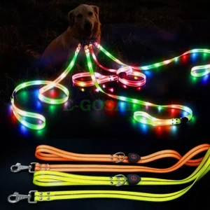 Lead USB Rechargeable With Webbing Glowing Pet Leash Pet Dog LED Light UP Leash